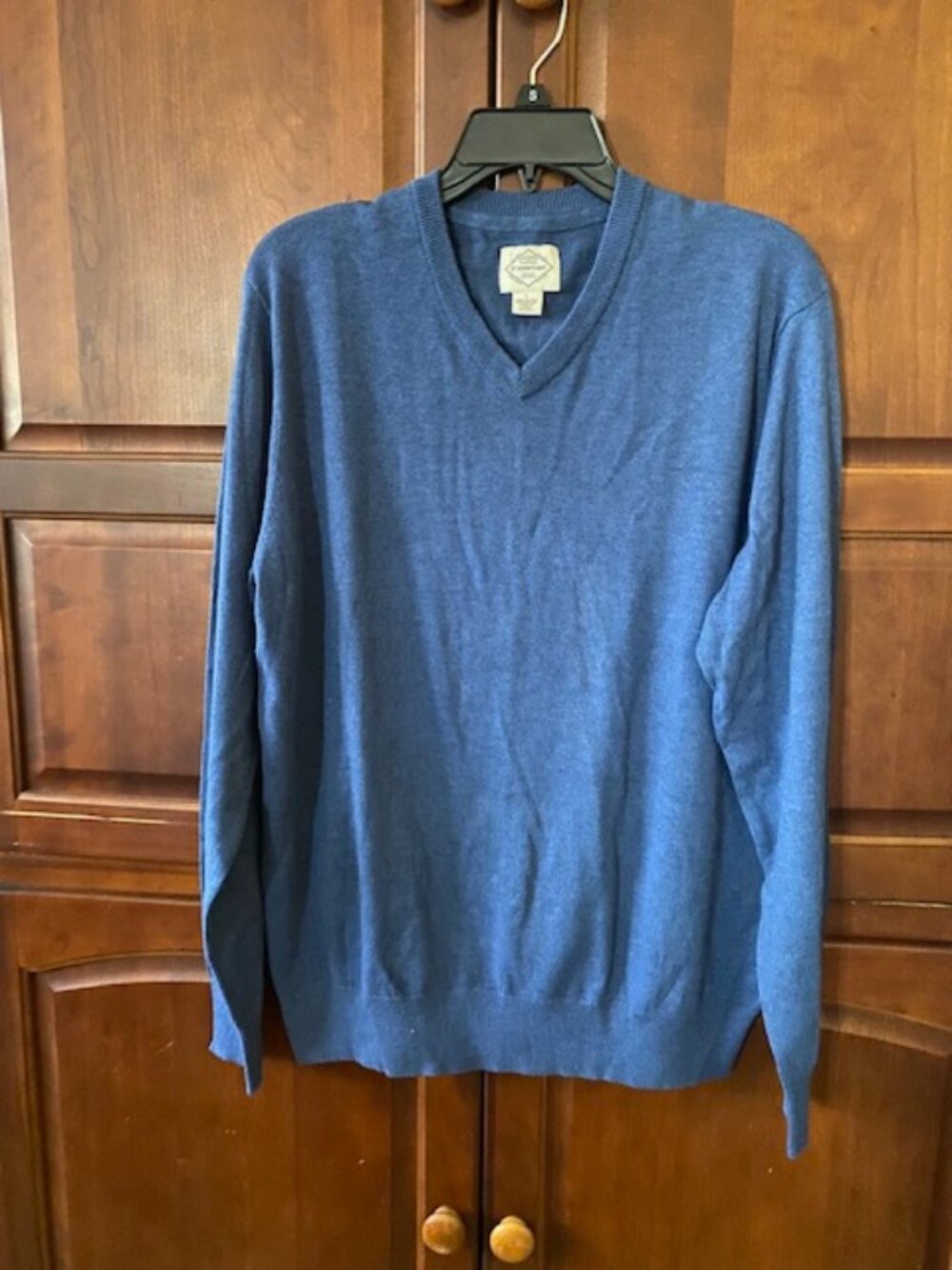 EUC ST John's Bay Blue Men Sweater V-Neck Size Large